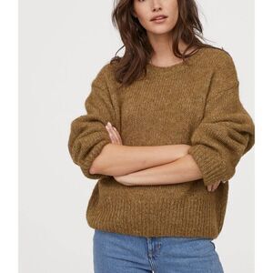 H&M Womens Pullover Wool Alpaca Blend Long Sleeve Sweater Brown Size Medium
